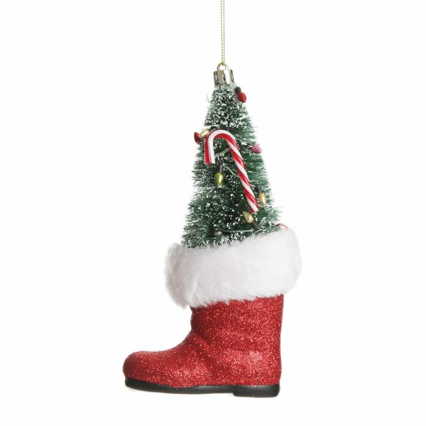 Christmas Tree Decorations | Santa Boot With Tree Hanging Decoration Christmas Tree Decorations Christmas Tree Decorations