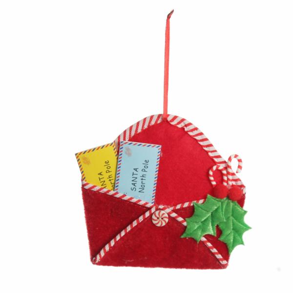 Christmas Tree Decorations | Santa Mail Hanging Decoration With Candy Cane Trim Christmas Tree Decorations Christmas Tree Decorations