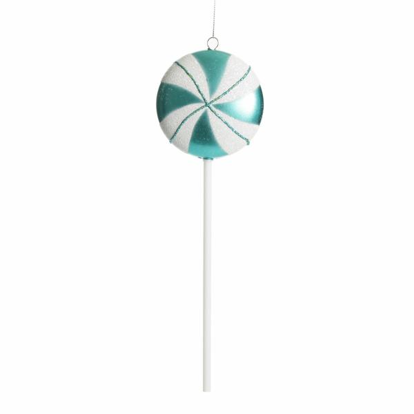 Christmas Tree Decorations | Teal Peppermint Lollipop Tree Decoration Christmas Tree Decorations Christmas Tree Decorations