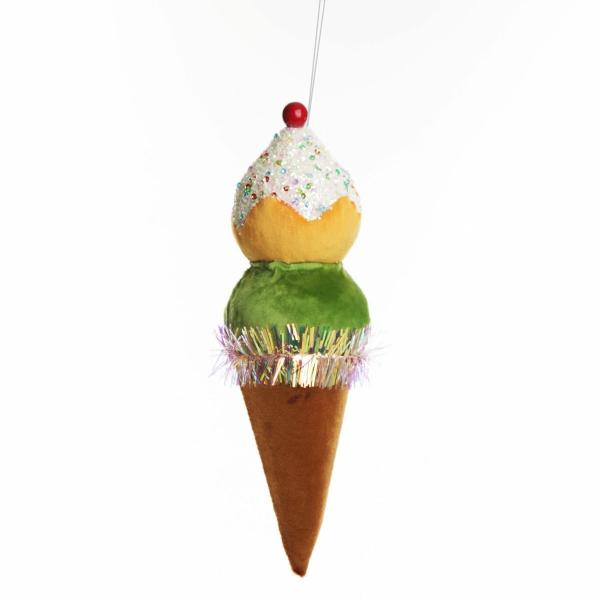 Christmas Tree Decorations | Velvet Ice Cream Cone Tree Decoration Christmas Tree Decorations Christmas Tree Decorations