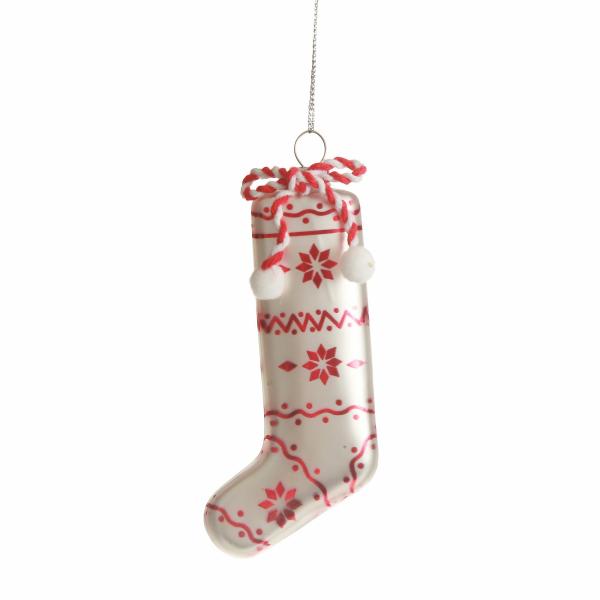 Christmas Tree Decorations | White Patterned Stocking Christmas Decoration Christmas Tree Decorations Christmas Tree Decorations