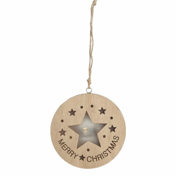 Christmas Tree Decorations | Wooden Lightup Star Cut Out Tree Decoration Christmas Tree Decorations Christmas Tree Decorations