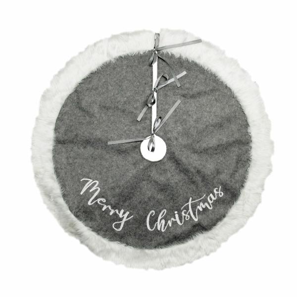 Christmas Tree Skirts | Grey And White Fur Christmas Tree Skirt Christmas Tree Skirts Christmas Tree Skirts