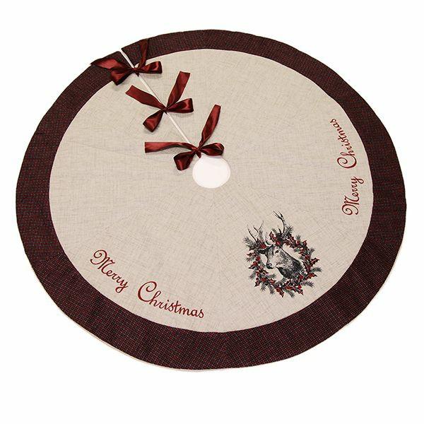 Christmas Tree Skirts | Vintage Reindeer Christmas Tree Skirt Decor Christmas Tree Skirts