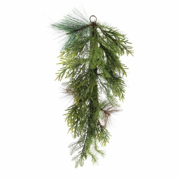 Christmas Wreaths | Green Mixed Leaf Christmas Teardrop Swag Christmas Wreaths Christmas Wreaths