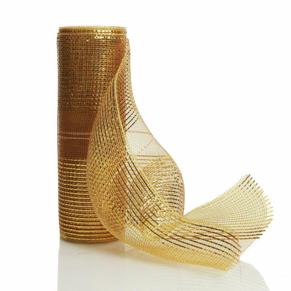 Decomesh | Gold Metallic Stripe Decomesh Roll Craft Decomesh