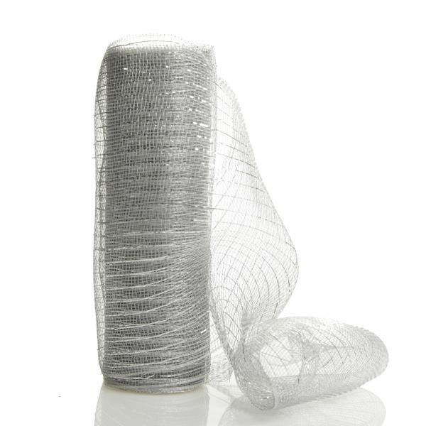 Decomesh | Silver Metallic Thread Decomesh Roll Craft Decomesh