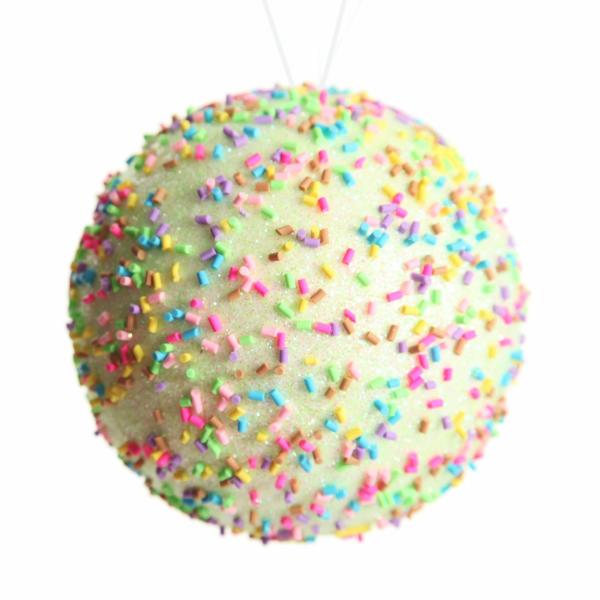 Decorative Christmas Baubles | Green Glitter Christmas Bauble With Sprinkles Baubles Decorative Christmas Baubles