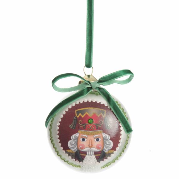 Decorative Christmas Baubles | Green Nutcracker Christmas Disc Baubles Decorative Christmas Baubles