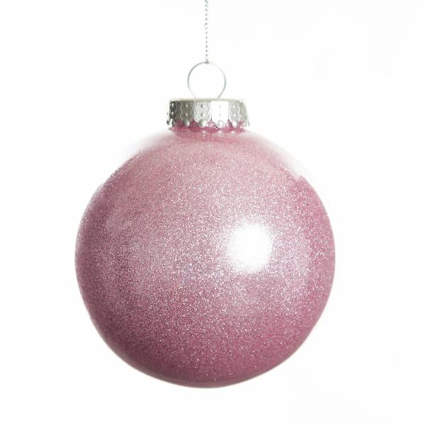 Decorative Christmas Baubles | Pink Glitter Christmas Bauble 10Cm Baubles Decorative Christmas Baubles