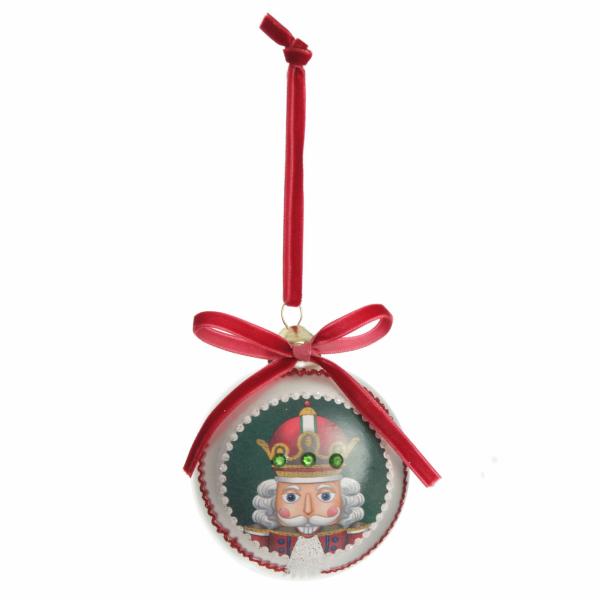 Decorative Christmas Baubles | Red Nutcracker Christmas Disc Baubles Decorative Christmas Baubles