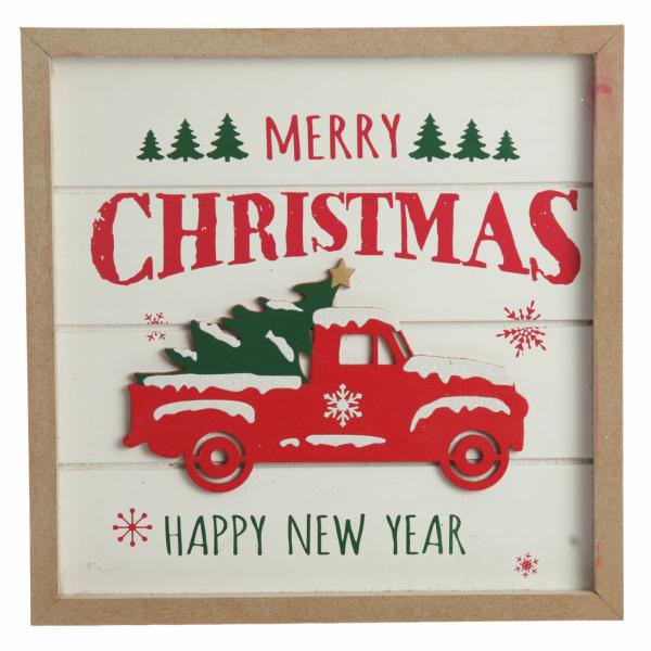 Diy Wreaths | Merry Christmas Truck Wall Hanging Plaque Diy Wreaths Diy Wreaths