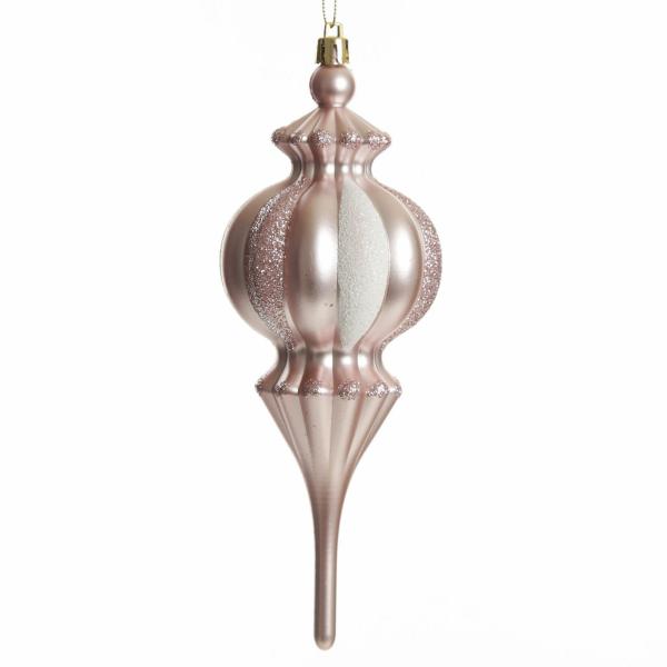 Finials And Drops | Baby Pink Christmas Finial Decoration 15Cm Baubles Finials And Drops