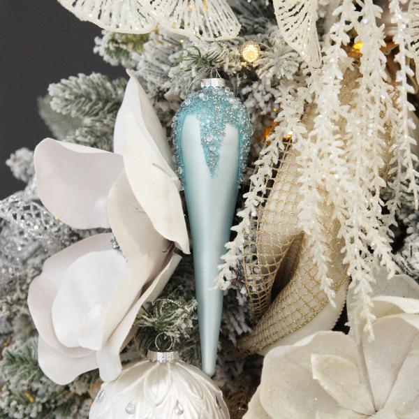 Finials And Drops | Blue Icicle Hanging Long Drop Decoration Baubles Finials And Drops