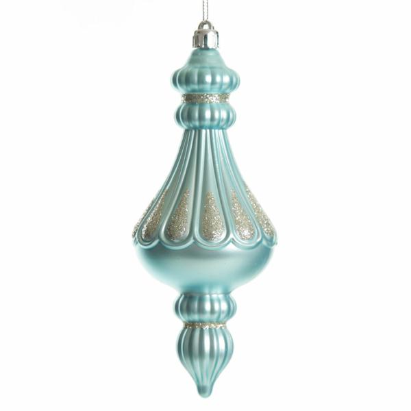 Finials And Drops | Sky Blue Christmas Finial Decoration 15Cm Baubles Finials And Drops