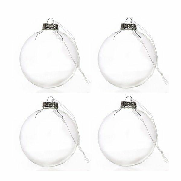 Glass Baubles | 8Cm Clear Glass Fillable Craft Bauble – Set Of 4 Baubles Glass Baubles