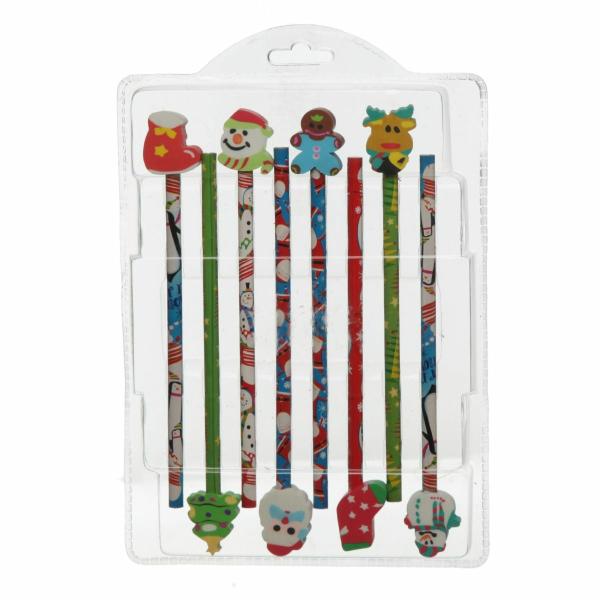 Kris Kringle Gifts | Christmas Pencils With Erasers – Pack Of 8 Gifts Kris Kringle Gifts