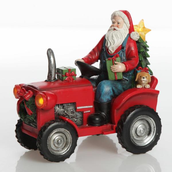 Light-Up Scenes And Ornaments | Lightup Santa On Tractor Christmas Ornament Light-Up Scenes And Ornaments Light-Up Scenes And Ornaments