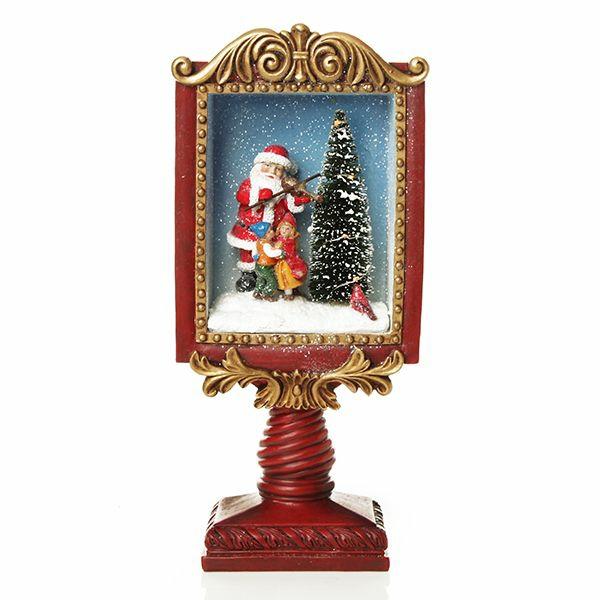 Light-Up Scenes And Ornaments | Violin Santa Window Box Lightup Ornament – 33Cm(H) Light-Up Scenes And Ornaments Light-Up Scenes And Ornaments