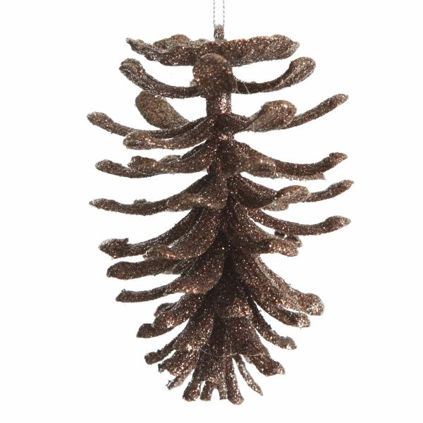 Pinecones And Acorns | Chocolate Glitter Faux Hanging Pinecone Pinecones And Acorns Pinecones And Acorns