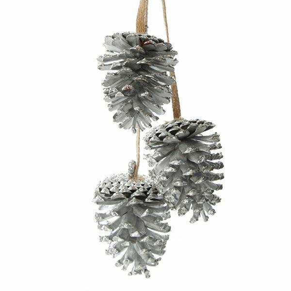 Pinecones And Acorns | Silver Pine Cone Drop Trio Pinecones And Acorns Pinecones And Acorns