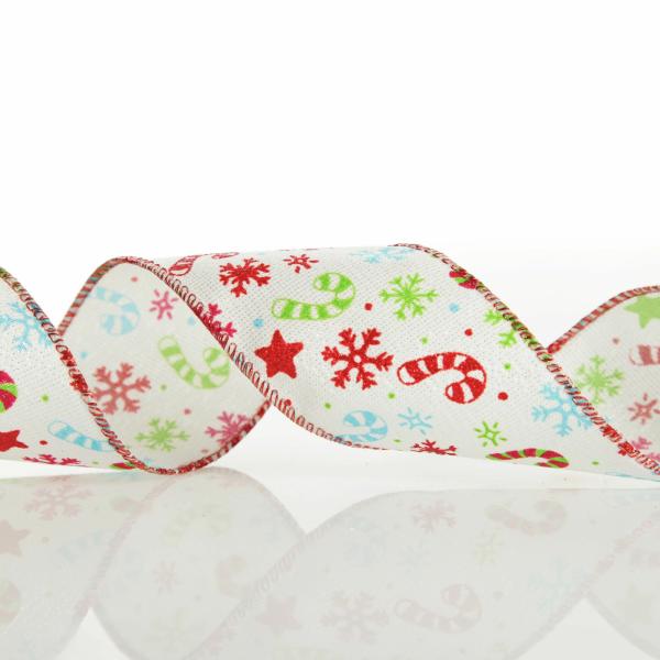 Ribbons | Candy Cane And Snowflake Ribbon – 6.3Cm Craft Ribbons