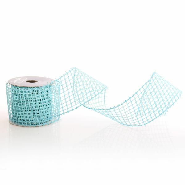 Ribbons | Sky Blue Glitter Mesh Wired Ribbon Craft Ribbons