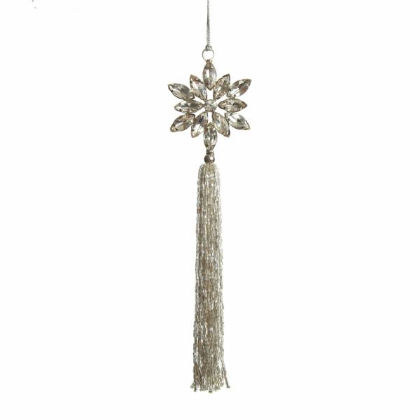 Snowflakes And Stars | Crystal Snowflake Tree Decoration With Tassel Christmas Tree Decorations Christmas Tree Decorations