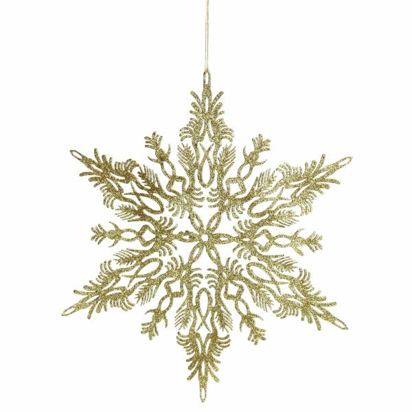 Snowflakes And Stars | Intricate Gold Hanging Snowflake Decoration Snowflakes And Stars Snowflakes And Stars