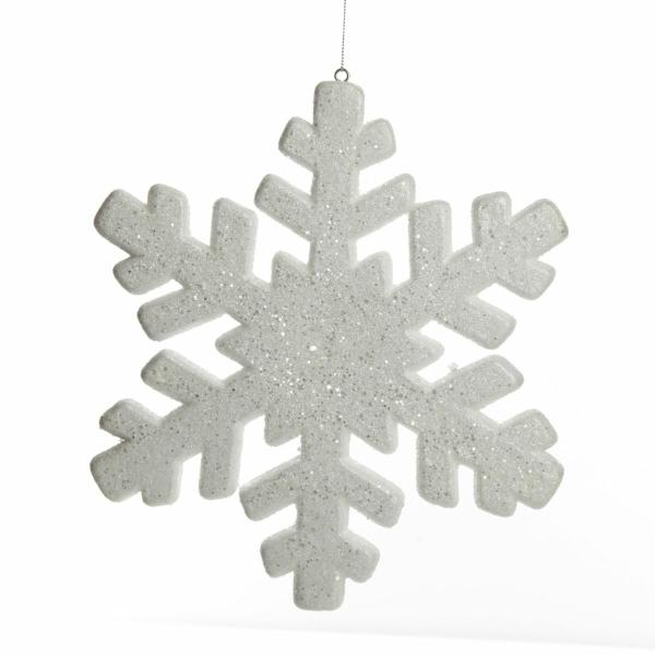 Snowflakes And Stars | Large White Glitter Hanging Snowflake Snowflakes And Stars Snowflakes And Stars