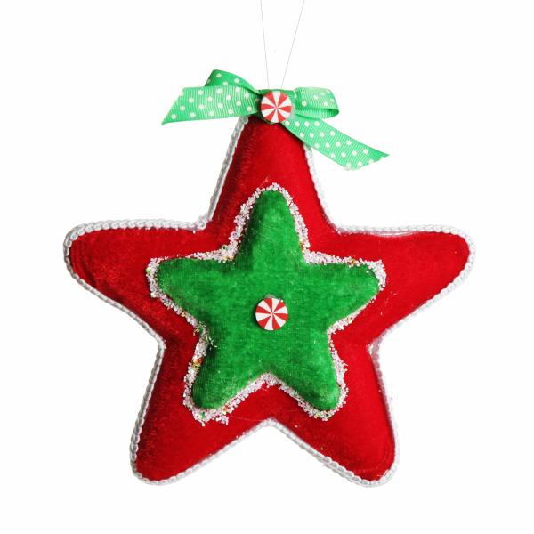 Snowflakes And Stars | Red And Green Candy Star Christmas Decoration Christmas Tree Decorations Christmas Tree Decorations