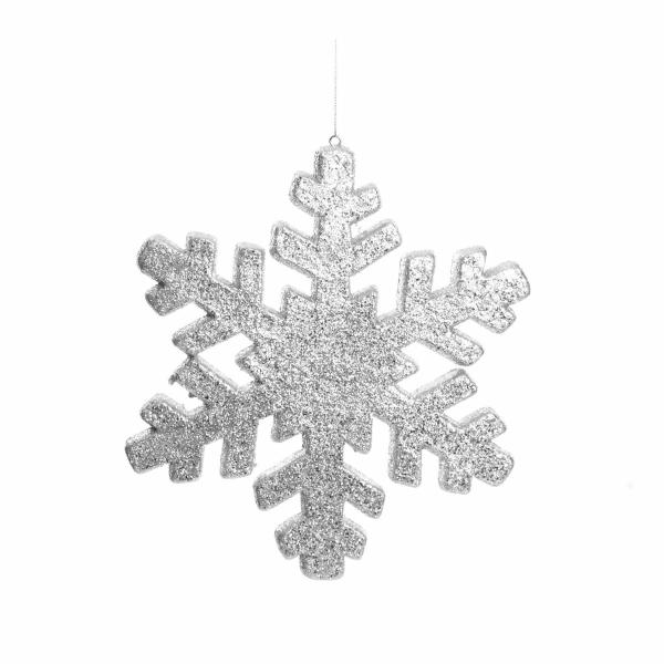 Snowflakes And Stars | Silver Glitter Hanging Snowflake – Small Snowflakes And Stars Snowflakes And Stars