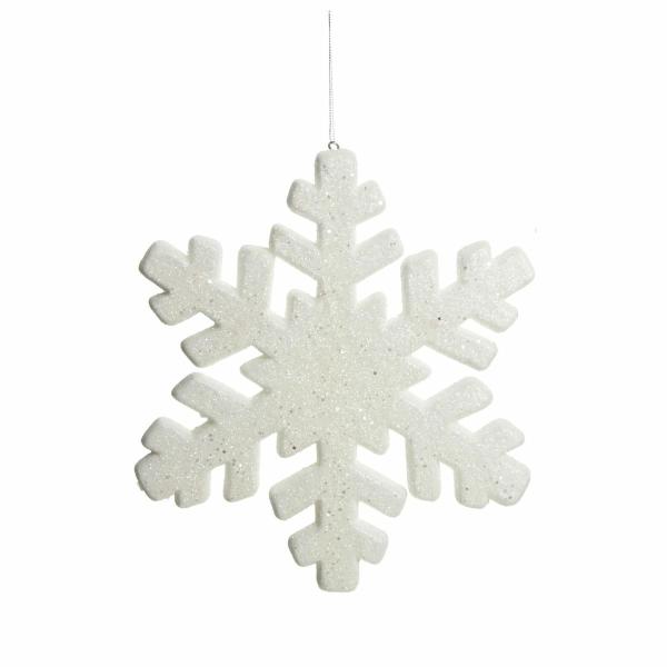 Snowflakes And Stars | White Glitter Hanging Snowflake – Small Snowflakes And Stars Snowflakes And Stars