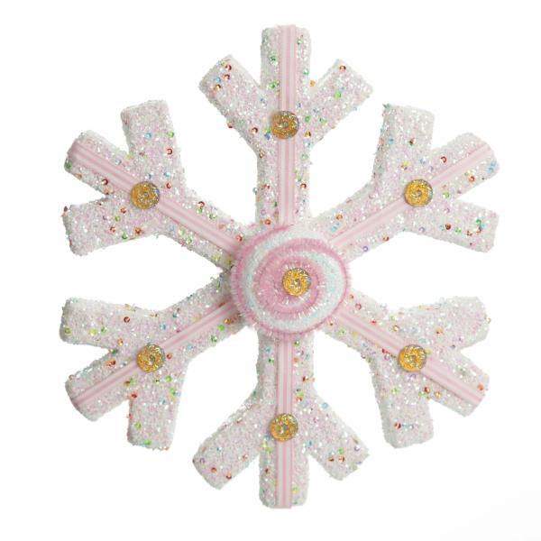 Snowflakes And Stars | White Glitter Snowflake With Pink Frosting And Sprinkles Snowflakes And Stars Snowflakes And Stars