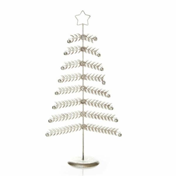 Table Top Christmas Trees | Antique Silver Metal Christmas Tree – 44Cm (H) Florals Table Top Christmas Trees