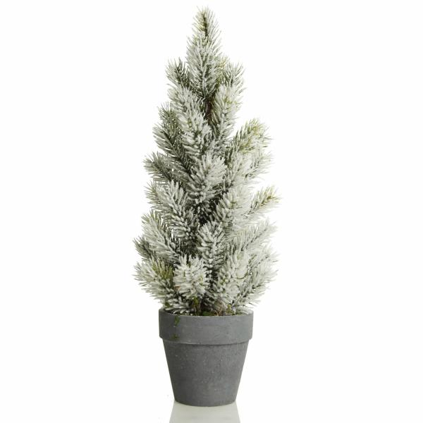 Table Top Christmas Trees | Flocked Pine Table Top Christmas Tree – 30Cm (H) Florals Table Top Christmas Trees