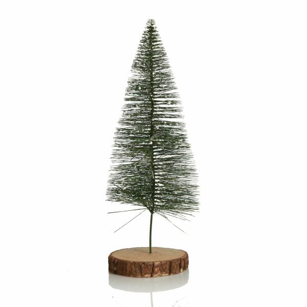 Table Top Christmas Trees | Green Wire Christmas Tree With Wood Base – 28Cm (H) Florals Table Top Christmas Trees