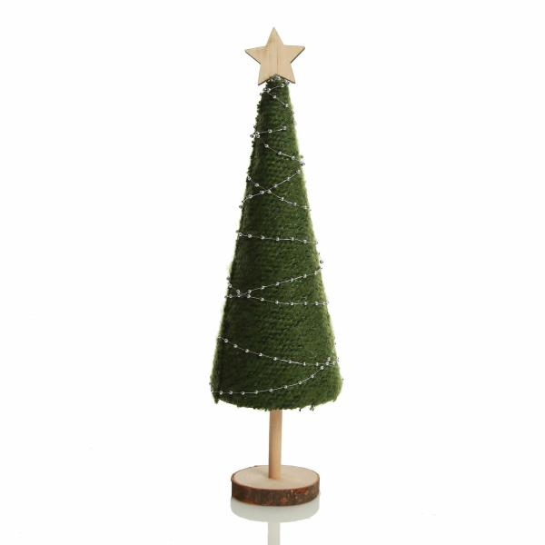 Table Top Christmas Trees | Natural Green Wool Cone Table Top Tree – 36Cm (H) Florals Table Top Christmas Trees