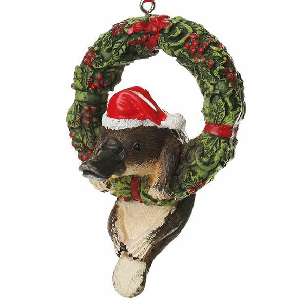 Tree Decorations | Platypus In Wreath Australiana Christmas Tree Decoration Tree Decorations Tree Decorations