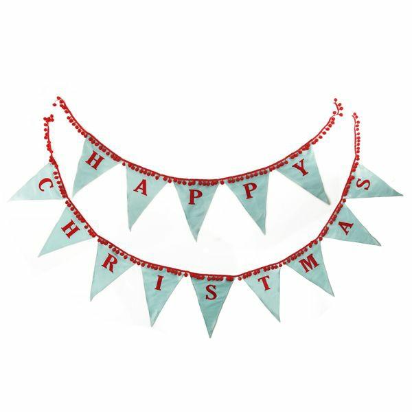 Tree Garlands | Pom Pom Christmas Bunting Tree Decorations Tree Garlands