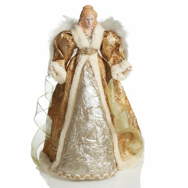 Tree Toppers | Deluxe Gold Angel Christmas Tree Topper Ornament – 40Cm(H) Tree Decorations Tree Toppers