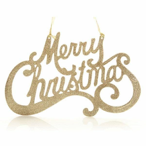 Wall Hangings And Signs | Champagne Glitter Merry Christmas Plaque Decor Wall Hangings And Signs