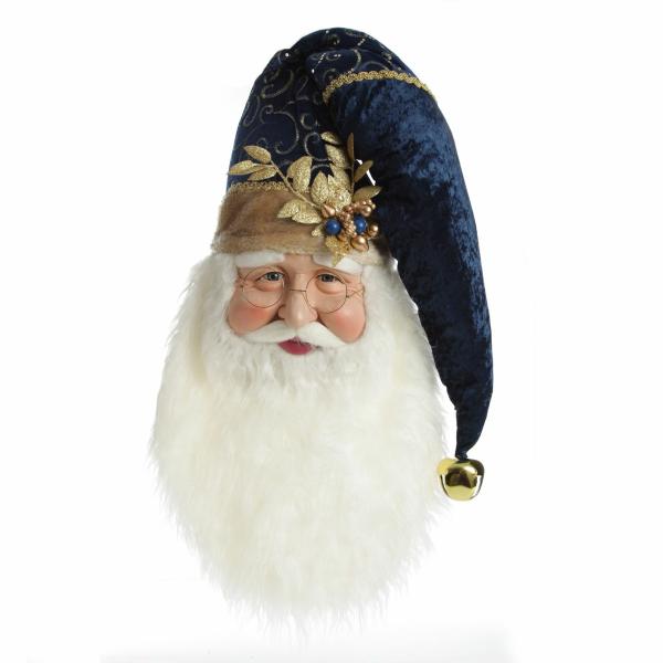 Wall Hangings And Signs | Large Santa Head With Blue Hat Christmas Wall Hanging Decor Wall Hangings And Signs