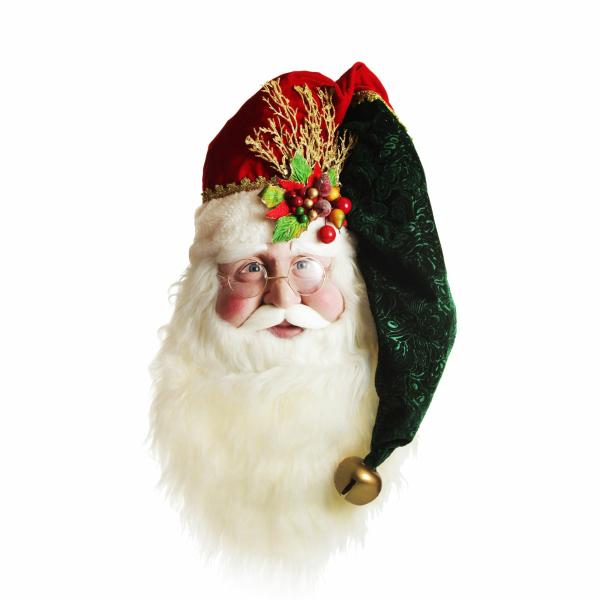 Wall Hangings And Signs | Large Santa Head With Red And Green Christmas Wall Hanging Decor Wall Hangings And Signs