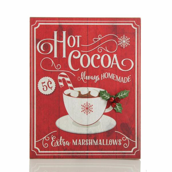 Wall Hangings And Signs | Retro Hot Cocoa Christmas Wall Box Sign Decor Wall Hangings And Signs