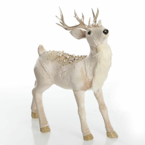 Christmas Birds And Animals | Velvet Pink Deer With Jewels – Standing With Head Back Christmas Birds And Animals Christmas Birds And Animals