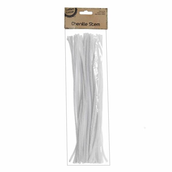 Christmas Craft Supplies | White Chenille Stem Pipe Cleaners – Pack Of 50 Christmas Craft Supplies Christmas Craft Supplies