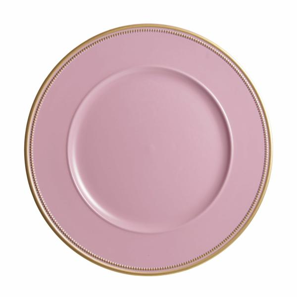 Christmas Table Decor | Pink Charger Plate With Gold Edging Christmas Table Decor Christmas Table Decor