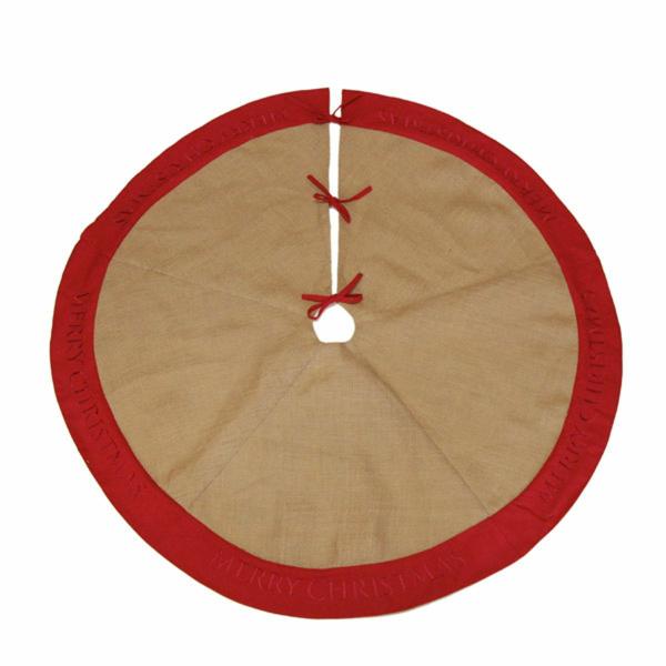 Christmas Tree Skirts | Burlap Merry Christmas Tree Skirt – Red Trim Christmas Tree Skirts Christmas Tree Skirts