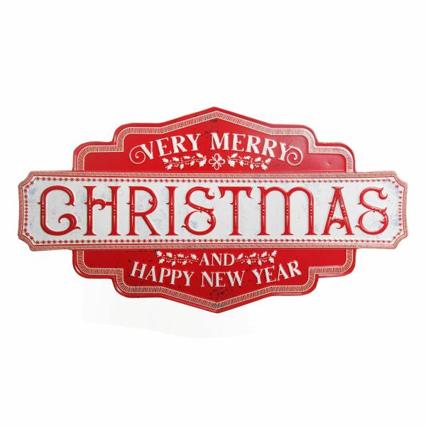 Wall Hangings And Signs | Merry Christmas And Happy New Year Retro Metal Christmas Sign Decor Wall Hangings And Signs